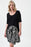 Joseph Ribkoff Black/Moonstone Leaf Print Half Sleeve Cocoon Dress 232112 NEW