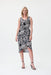 Joseph Ribkoff Style 232197 Black/Moonstone Leaf Print Wrap Front Midi Dress