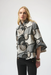 Joseph Ribkoff 254003 Black/Multi Abstract Print 3/4 Sleeves Trapeze Jacket