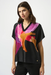 Joseph Ribkoff 253922 Black/Multi Abstract Print Short Sleeve Boxy Top