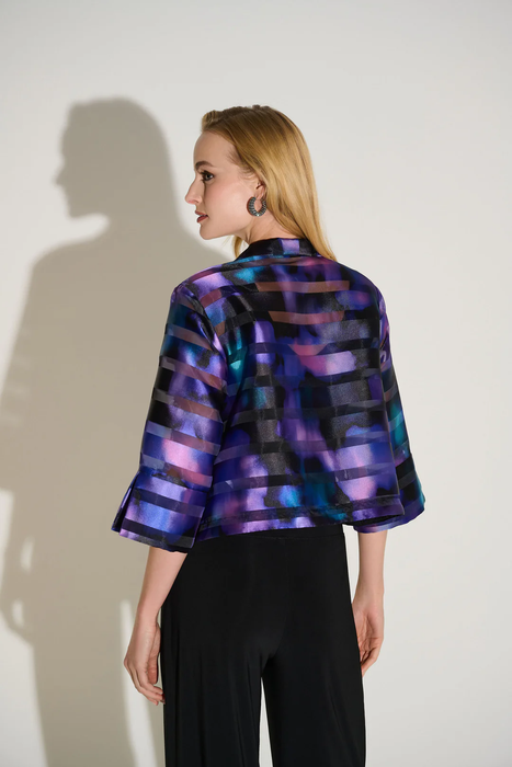 Joseph Ribkoff Black/Multi Abstract Print Swing Style Jacket 253745