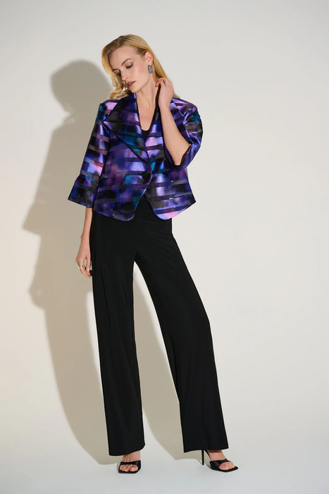 Joseph Ribkoff Black/Multi Abstract Print Swing Style Jacket 253745