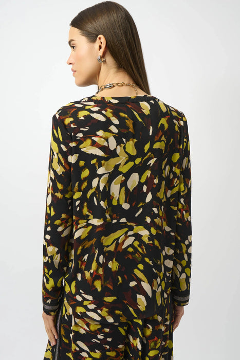 Joseph Ribkoff Black/Multi Animal Print Long Sleeve Top 253259
