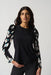 Joseph Ribkoff Style 233149 Black/Multi Animal Print Puff Sleeve Top