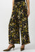Model wearing a wide leg pull on pant with animal print from Joseph Ribkoff
