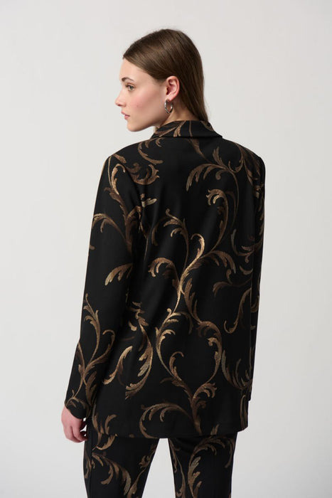 Joseph Ribkoff Black/Multi Baroque Print Long Sleeve Blazer Jacket 234284