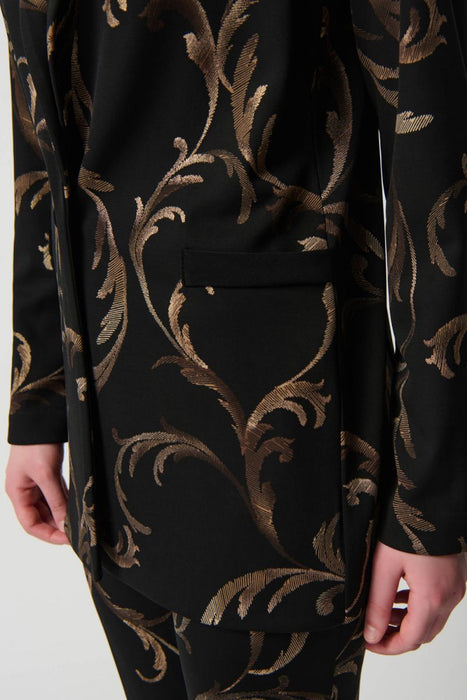 Joseph Ribkoff Black/Multi Baroque Print Long Sleeve Blazer Jacket 234284