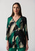 Joseph Ribkoff Style 233178 Black/Multi Embellished Abstract Print 3/4 Sleeve Tunic Top