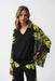 Joseph Ribkoff Style 251147 Black/Multi Floral Chiffon Poncho Top