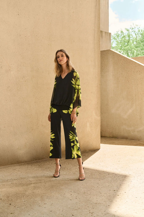 Joseph Ribkoff Black/Multi Floral Chiffon Poncho Top 251147