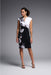 Joseph Ribkoff Style 231752 Black/Multi Floral Color Block Cap Sleeve Sheath Dress