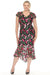 Joseph Ribkoff Style 251762 Black/Multi Floral Embroidered Mesh Midi Trumpet Dress