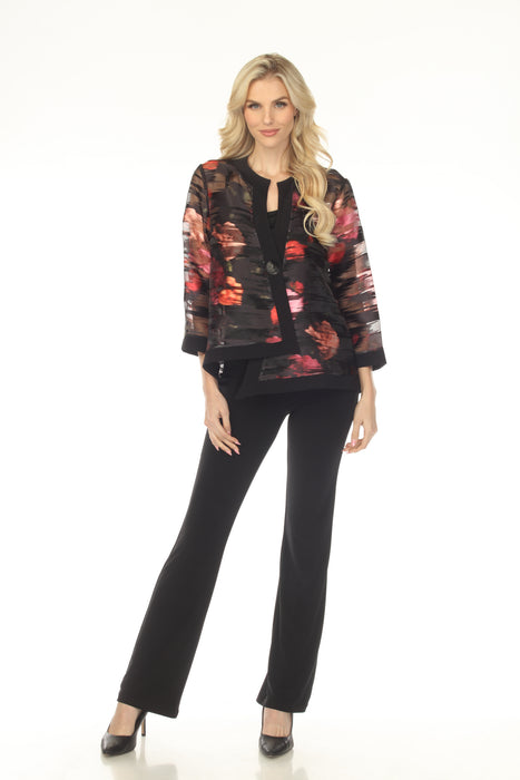 Joseph Ribkoff Black/Multi Floral Organza Swing Jacket 253792