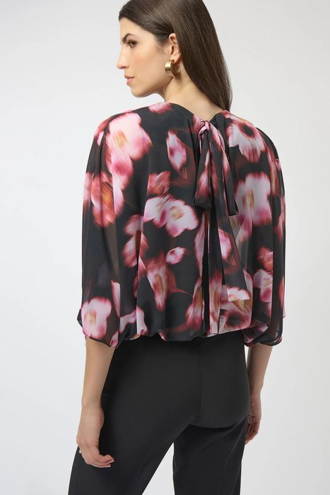 Joseph Ribkoff Black/Multi Floral Print Boxy Top 254202