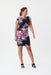 Joseph Ribkoff Style 232272 Black/Multi Floral Print Cap Sleeve Sheath Dress