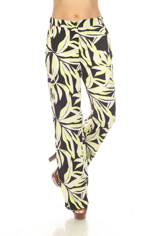 Joseph Ribkoff Style 232155 Black/Multi Floral Print Pull On Wide-Leg Pants