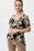 Joseph Ribkoff Style 231308 Black/Multi Floral Print Short Sleeve Hi-Low Top