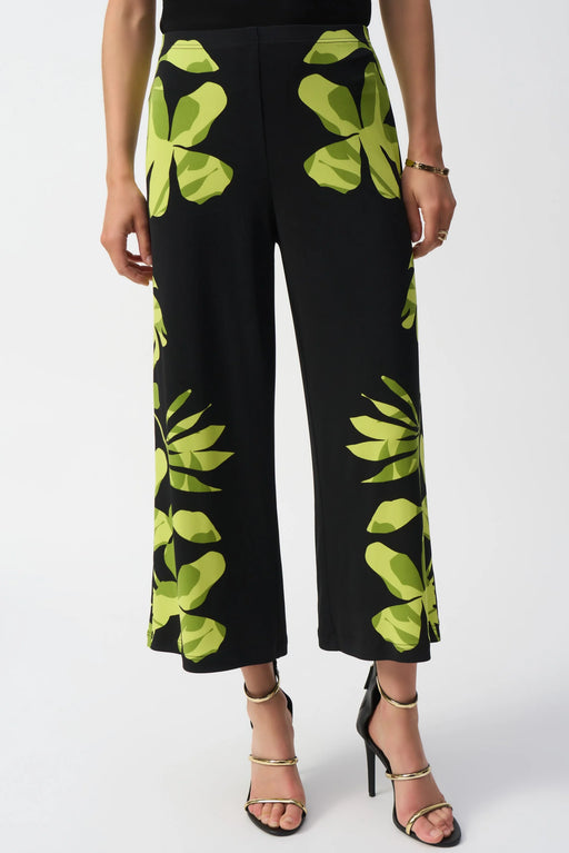 Joseph Ribkoff Style 251189 Black/Multi Floral Pull On Culotte Pants