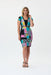 Joseph Ribkoff Style 231039 Black/Multi Geometric Print Short Sleeve Sheath Dress
