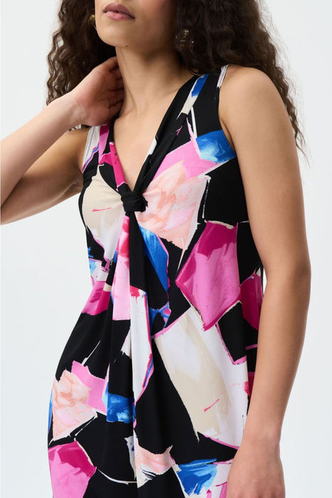 Joseph Ribkoff Black/Multi Geometric Print Sleeveless Mini Dress 231176