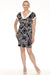 Joseph Ribkoff Style 251039 Black/Multi Geometric Print V-Neck Shift Dress