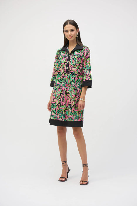 Joseph Ribkoff Style 252078 Black/Multi Paisley Print Shift Dress