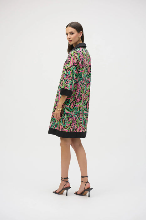 Joseph Ribkoff Black/Multi Paisley Print Shift Dress 252078