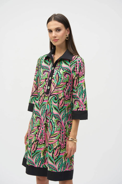 Joseph Ribkoff Black/Multi Paisley Print Shift Dress 252078