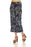 Joseph Ribkoff Style 231276 Black/Multi Palm Leaf Print Pull On Cropped Wide-Leg Pants