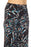 Joseph Ribkoff Black/Multi Palm Leaf Print Pull On Cropped Wide-Leg Pants 231276 NEW