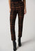 Joseph Ribkoff Style 233154 Black/Multi Plaid Pull On Slim Cropped Pants