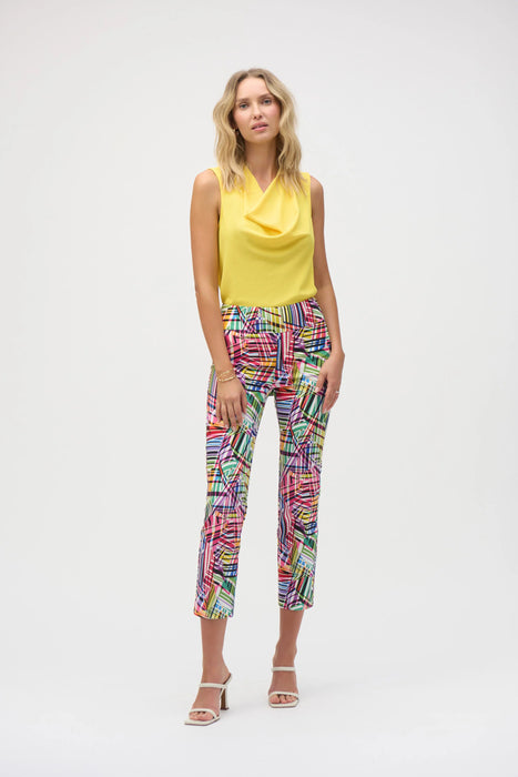 Joseph Ribkoff Printed Pull On Straight Cropped Pants 252233
