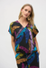 Joseph Ribkoff 252148 Black/Multi Tropical Print Boxy Top