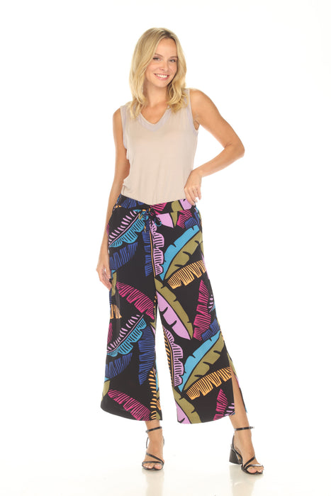 Joseph Ribkoff Black/Multi Tropical Print Culotte Pants 252154