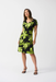 Joseph Ribkoff 251200 Black/Multi Tropical Print Short Sleeve A-Line Dress