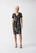 Joseph Ribkoff 251266 Black/Multi Tropical Print Silky Knit Shift Dress