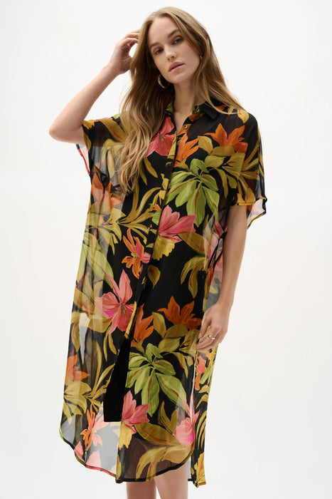 Joseph Ribkoff Printed Button-Down Straight Blouse 262949