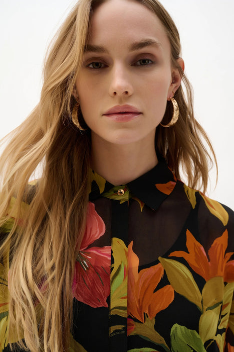 Joseph Ribkoff Printed Button-Down Straight Blouse 262949