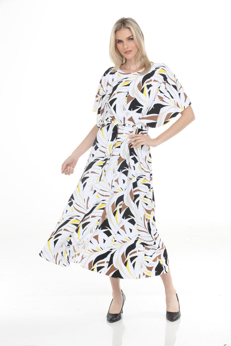 Joseph Ribkoff Black/Multi Tropical Front Slit Summer Dress 261168