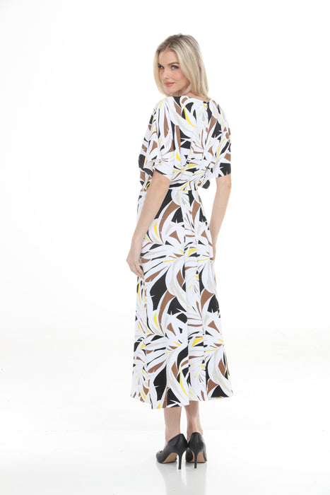 Joseph Ribkoff Black/Multi Tropical Front Slit Summer Dress 261168