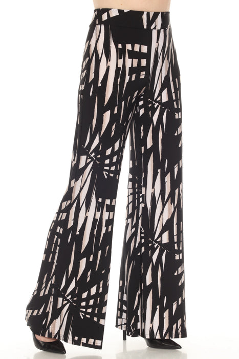 Joseph Ribkoff Style 251274 Black/Multi Tropical Print Wide Leg Pants