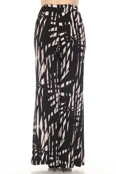 Joseph Ribkoff Black/Multi Tropical Print Wide Leg Pants 251274