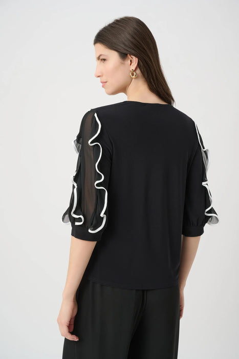 Joseph Ribkoff Ruffled Chiffon Sleeves Top 261009