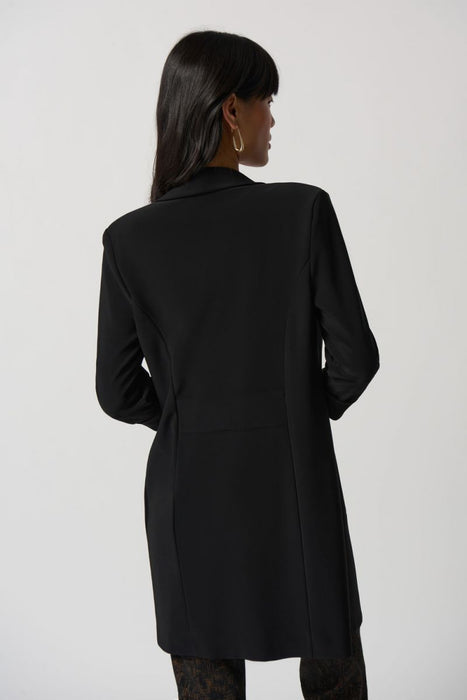 Joseph Ribkoff Black Open Front 3/4 Sleeve Long Blazer Jacket 233304