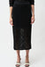 Joseph Ribkoff 261928 Black Open Stitch Midi Pencil Skirt