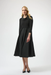 Joseph Ribkoff 254207 Black Overlap Collar 3/4 Sleeve Fit and Flare Dress