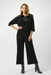 Joseph Ribkoff 253081 Black Oversized Zipped Collar 3/4 Sleeves Jumpsuit