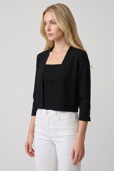 Joseph Ribkoff Black Pearl Ornament Cropped Cover-Up 251900S26