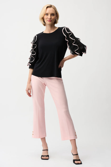 Joseph Ribkoff Ruffled Chiffon Sleeves Top 261009