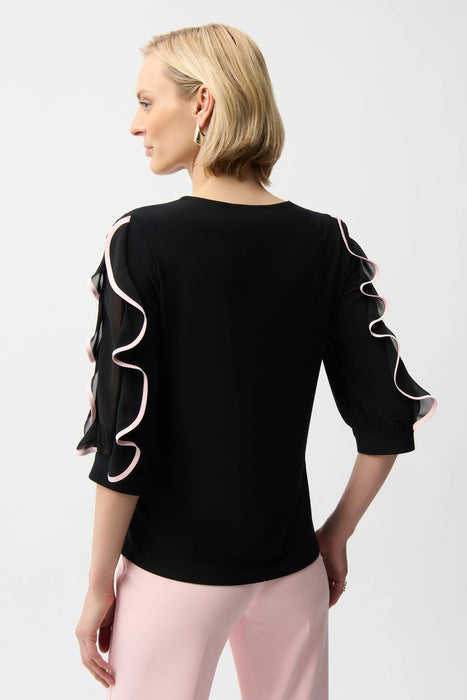 Joseph Ribkoff Ruffled Chiffon Sleeves Top 261009